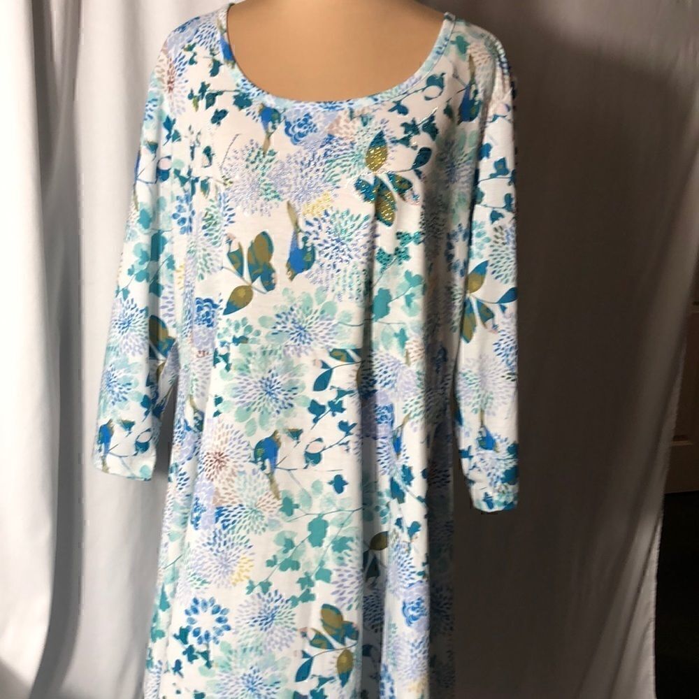 French Bazaar women’s floral/bird tunic size L